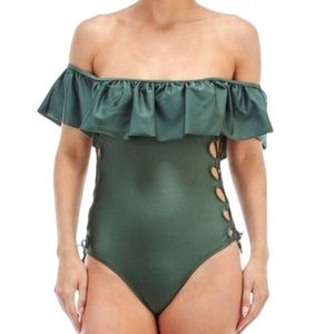 TiniBikini🦎Tropical Off Shoulder One Piece🌵